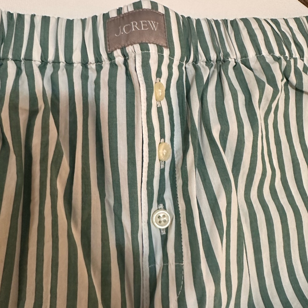 J. Crew 2-Pair Bundle PJs Green Stripes/Red Stripes Sz S NWOT - Picture 2 of 8